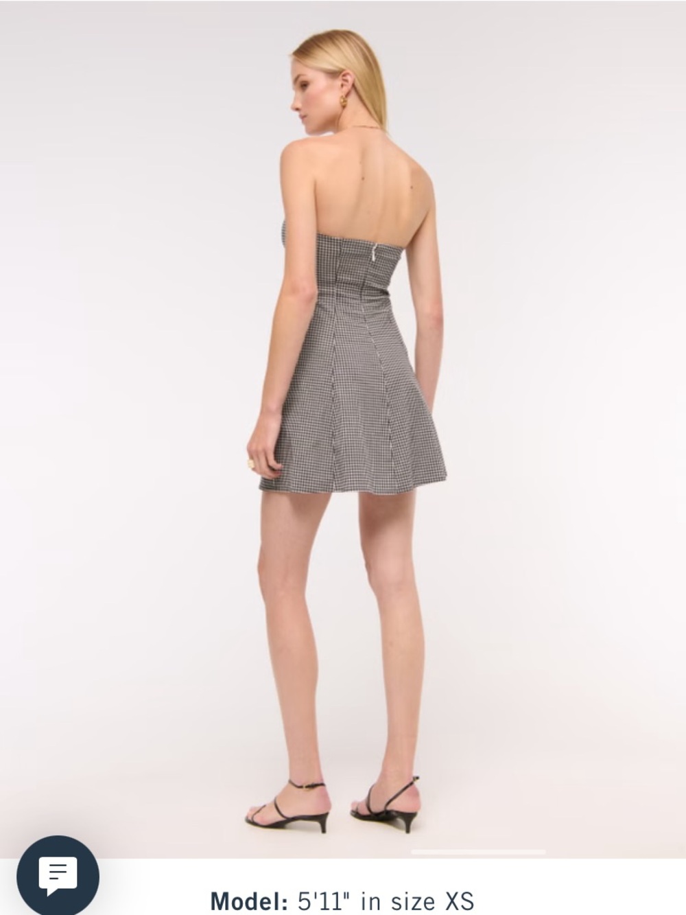 Abercrombie & Fitch Black and White Gingham Square-Neck Mini Dress - Picture 4 of 10